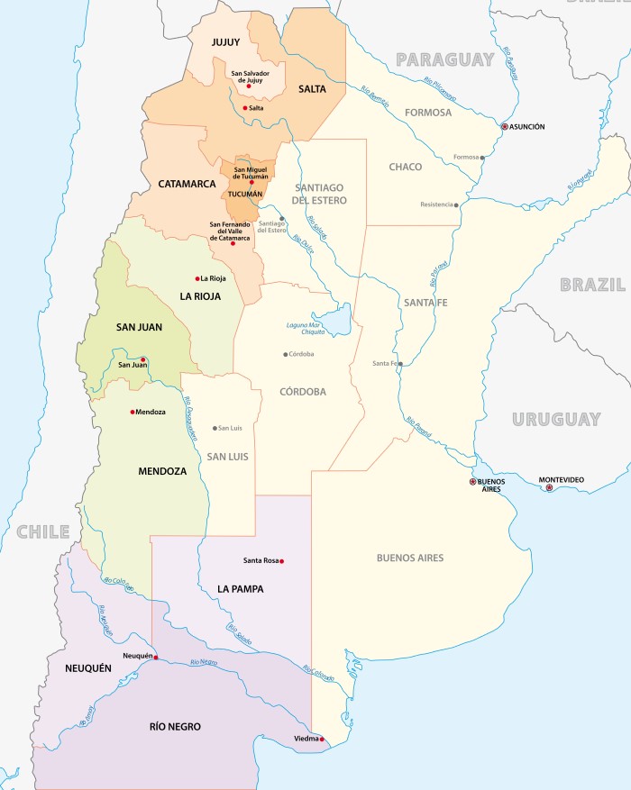 アルゼンチンのワイン産地マップ