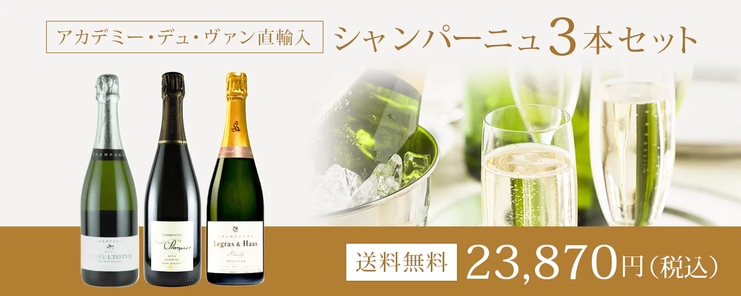 アカデミー・デュ・ヴァン直輸入シャンパーニュ3本セット
