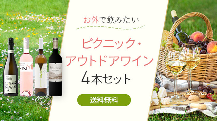 お外で飲みたい　ピクニック・アウトドアワイン4本セット