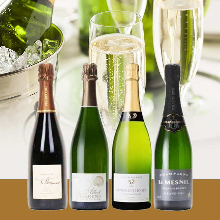 アカデミー・デュ・ヴァン直輸入シャンパーニュ4本セット-Academie du Vin Champagne Selection 4-bottle Set