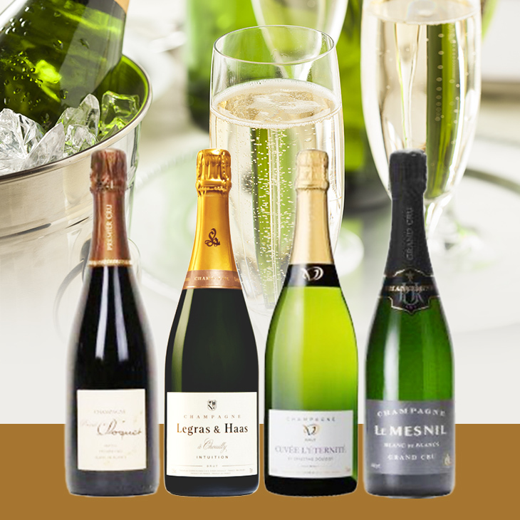 アカデミー・デュ・ヴァン直輸入シャンパーニュ4本セット-Academie du Vin Champagne Selection 4-bottle Set