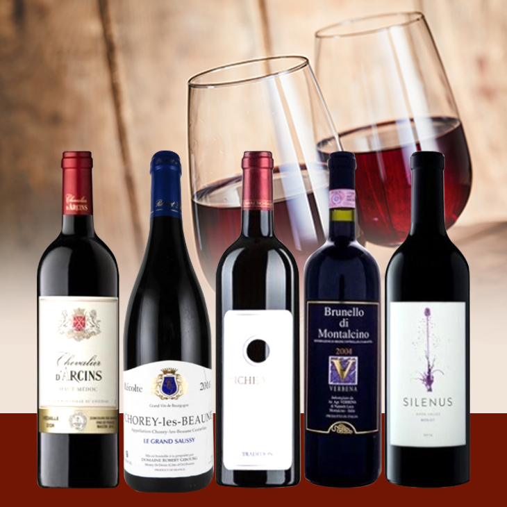 アカデミー・デュ・ヴァン直輸入赤ワイン5本セット-Academie du Vin Red Wine Selection 5-bottle Set