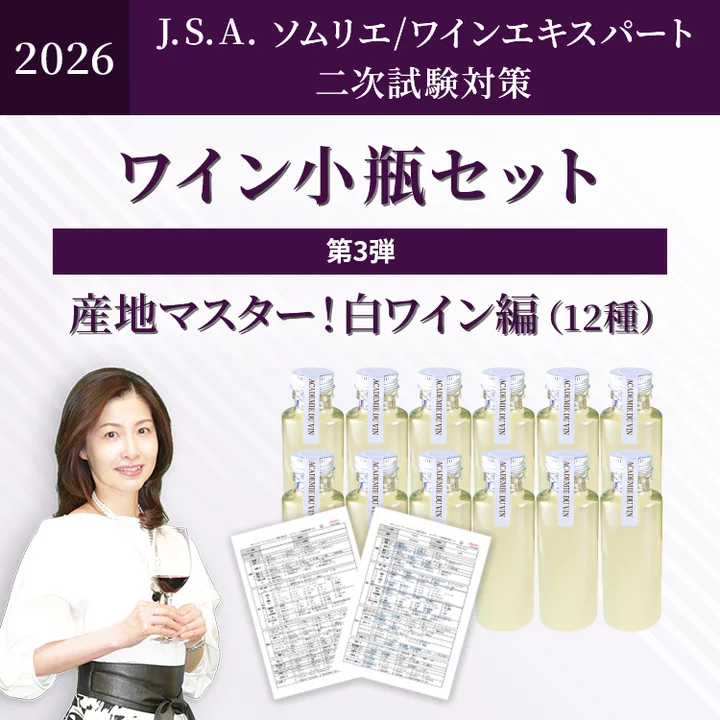 【現在、順次出荷可能です】2026年度 二次試験対策ワイン小瓶セット第3弾　産地マスター！白ワイン編（白12種）